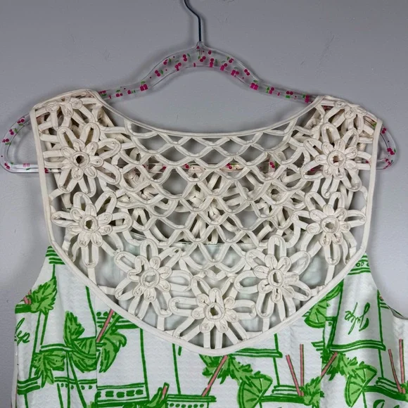 Lilly Pulitzer Lacina Mint Julep Kentucky Derby Shift Lattice Dress Size 10 - Picture 12 of 15